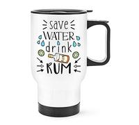 Save Water Drink Rum Travel Mug Cup with Handle