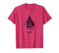 Save Water Drink Wine: Witty Wine Lover's Wall Art T-Shirt, Men, Red Heather, Medium
