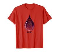Save Water Drink Wine: Witty Wine Lover's Wall Art T-Shirt, Men, Red, X-Large