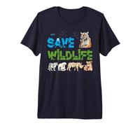 Save Wildlife Endangered Leopard Lion Tiger Polar Bear Rhino Premium T-Shirt