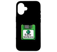 Save World Earth Day Floppy Disk Computer Geek Boy Men Women Case for iPhone 16