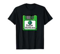 Save World Earth Day Floppy Disk Computer Geek Boy Men Women T-Shirt