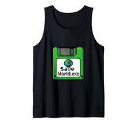 Save World Earth Day Floppy Disk Computer Geek Boy Men Women Tank Top