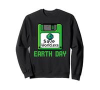Save World Earth Day Floppy Disk Computer Geek Retro Gamer Sweatshirt