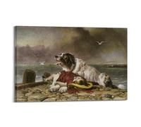Saved, 1856 Poster by Edwin Landseer Wall Art Picture Painting Canvas Prints Artworks Bedroom Living Room Decor 08x12inch(20x30cm)