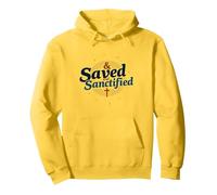 Saved and Sanctified: Inspirational Christian Faith Gift Pullover Hoodie, Adult Unisex, Lemon, M