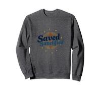 Saved and Sanctified: Inspirational Christian Faith Gift Sweatshirt, Adult Unisex, Dark Heather Grey, L