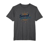 Saved and Sanctified: Inspirational Christian Faith Gift T-Shirt, Men's Big and Tall, Dark Heather Grey, 6X Tall