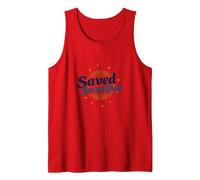 Saved and Sanctified: Inspirational Christian Faith Gift Tank Top, Men, Red, M