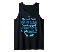 Saved Baptism Bible Verse Blessed to Be Baptized Christian Tank Top
