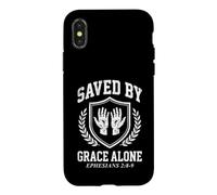 Saved By Grace Alone Ephesians 28-9 Christian Faith Shield Case for iPhone X/XS