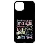 Saved by Grace Alone Solas for Christian Women Case for iPhone 15 Plus