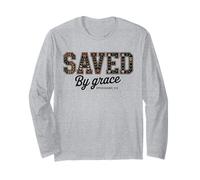 Saved by Grace Boho Floral Christian Bible Verse Long Sleeve T-Shirt