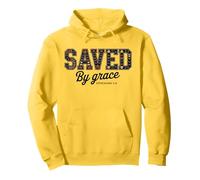 Saved By Grace Boho Floral Christian Bible Verse Pullover Hoodie
