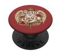 Saved By Grace Christian Angel Inspiring Ephesians 2:8 Item PopSockets Adhesive PopGrip