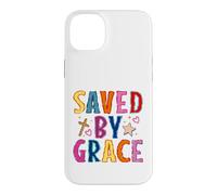 Saved By Grace Christian Faith Cross Design Case for iPhone 14 Plus