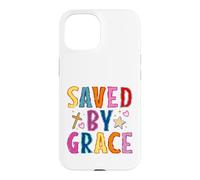 Saved By Grace Christian Faith Cross Design Case for iPhone 15