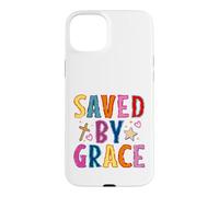 Saved By Grace Christian Faith Cross Design Case for iPhone 15 Plus
