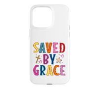 Saved By Grace Christian Faith Cross Design Case for iPhone 15 Pro Max