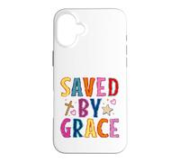 Saved By Grace Christian Faith Cross Design Case for iPhone 16 Plus