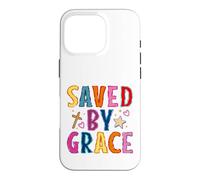 Saved By Grace Christian Faith Cross Design Case for iPhone 16 Pro