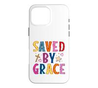 Saved By Grace Christian Faith Cross Design Case for iPhone 16 Pro Max
