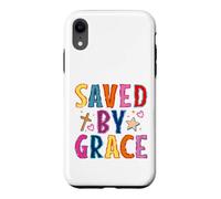 Saved By Grace Christian Faith Cross Design Case for iPhone XR