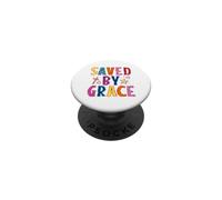 Saved By Grace Christian Faith Cross Design PopSockets Adhesive PopGrip