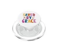Saved By Grace Christian Faith Cross Design PopSockets PopGrip for MagSafe
