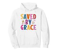 Saved By Grace Christian Faith Cross Design Pullover Hoodie