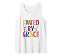 Saved By Grace Christian Faith Cross Design Tank Top