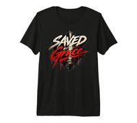 Saved by Grace Distressed Cross Ephesians 2:8 Christian Item Premium T-Shirt