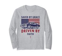 Saved by Grace, Driven by Faith - Men's Christian Muscle Car Long Sleeve T-Shirt