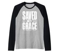 Saved By Grace Ephesians 2:8 Christian Bible Verse Raglan Baseball Tee