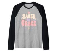 Saved By Grace Ephesians 2:8 Christian Bible Verse Raglan Baseball Tee