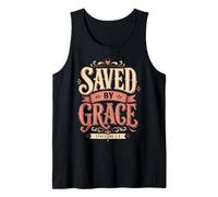Saved By Grace Ephesians 2:8 Christian Bible Verse Tank Top