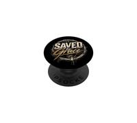 Saved By Grace Ephesians 2:8 Christian Inspirational Design PopSockets Adhesive PopGrip