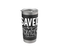 Saved by Grace Ephesians 2:8 Inspirational Message Design Stainless Steel Insulated Tumbler