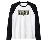 Saved By Grace Ephesians 2:8 Rustic Christian Redemption Raglan Baseball Tee