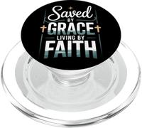 Saved by Grace Living by Faith Christian Streetwear PopSockets PopGrip for MagSafe