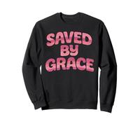 Saved by Grace Retro 70s Vintage Style Christian Faith Sweatshirt
