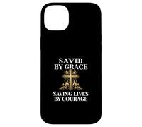 Saved by Grace Saving Lives by Courage Firefighter Case for iPhone 14 Plus