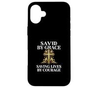 Saved by Grace Saving Lives by Courage Firefighter Case for iPhone 16 Plus
