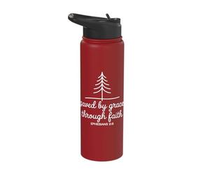 Saved by Grace Through Faith Believer Jesus Christ is Savior Stainless Steel Insulated Water Bottle