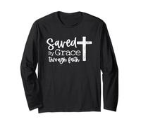 SAVED by Grace Through Faith Christian Bible Verse Jesus Long Sleeve T-Shirt