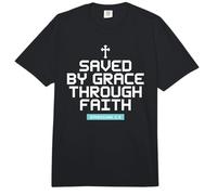 Saved by Grace Through Faith Cross Jesus Christ is Savior Comfort Colors Adult Heavyweight T-Shirt
