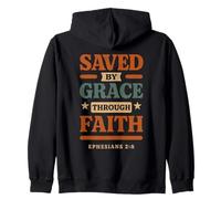 Saved By Grace Through Faith Ephesians 2 8 - Christian Zip Hoodie