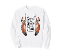 Saved By Grace Through Faith Jesus Savior Boho Motif Sweatshirt