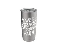 Saved by Grace Through Faith Jesus Savior Christian Stainless Steel Insulated Tumbler