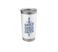 Saved by Grace Through Faith Jesus Savior Sword Christian Stainless Steel Insulated Tumbler